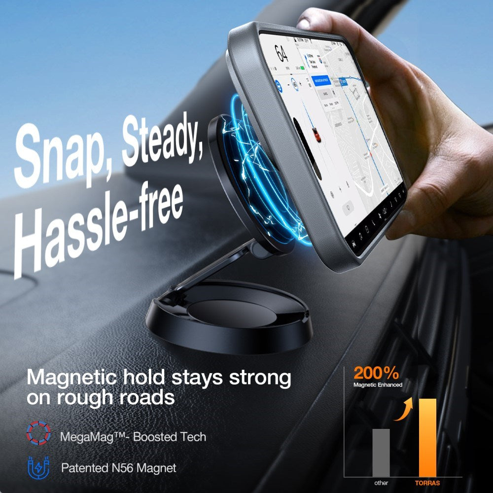 TORRAS - iPhone 16 Pro - Hybrid Cover m. Ståfunktion - MagSafe Kompatibel - Grå