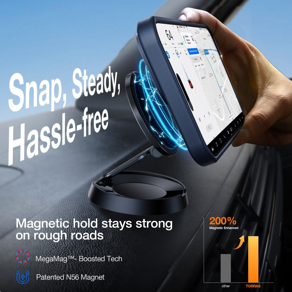 TORRAS - iPhone 16 Pro - Hybrid Cover m. Ståfunktion - MagSafe Kompatibel - Blå