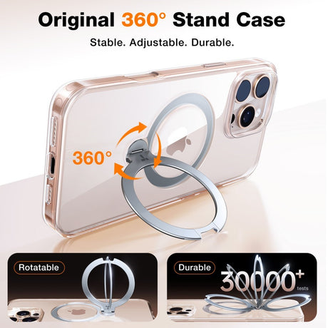 TORRAS - iPhone 16 Pro - Hybrid Plastik Cover m. Ståfunktion - MagSafe Kompatibel - Gennemsigtig