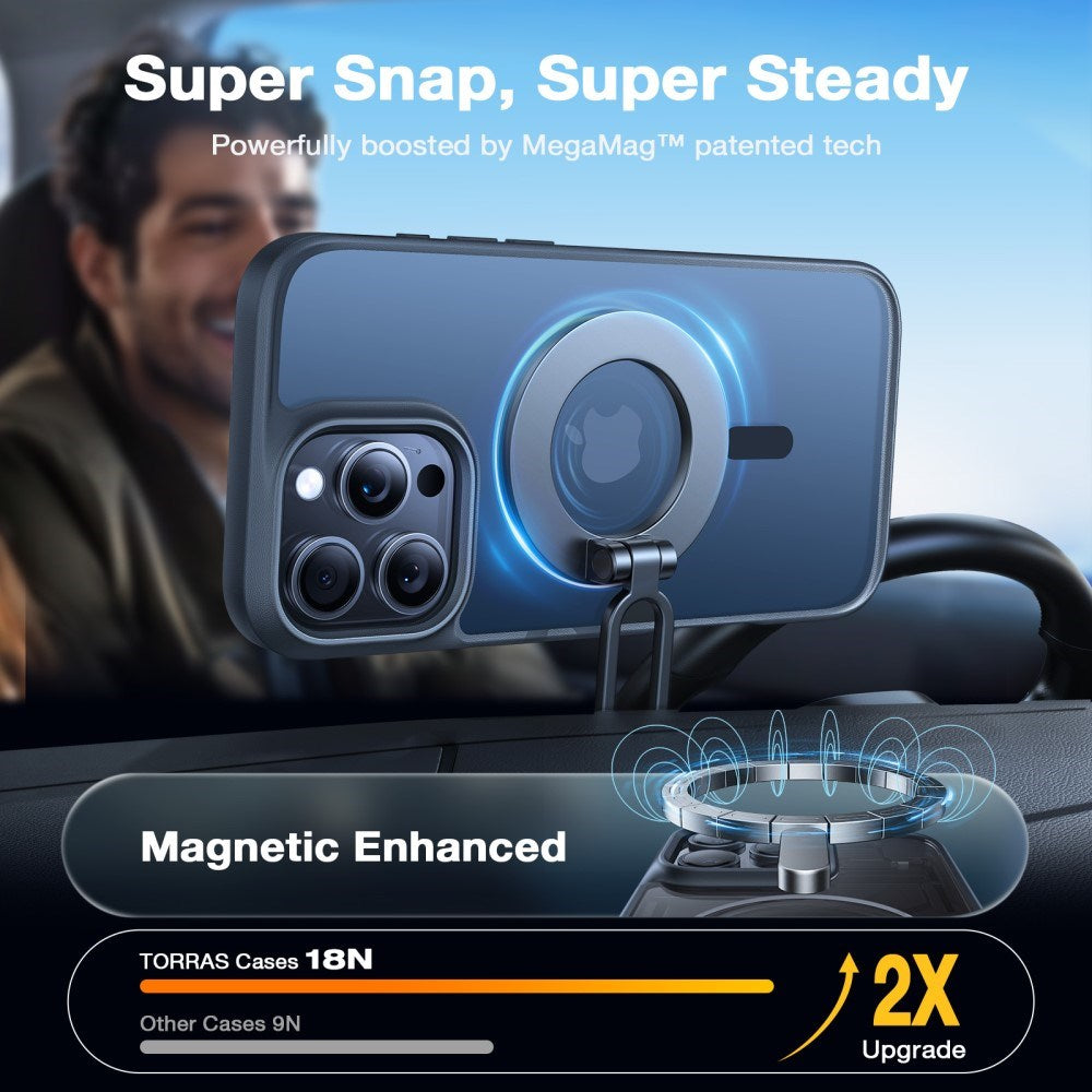 TORRAS - iPhone 16 Pro - Hybrid Cover - MagSafe Kompatibel - Black