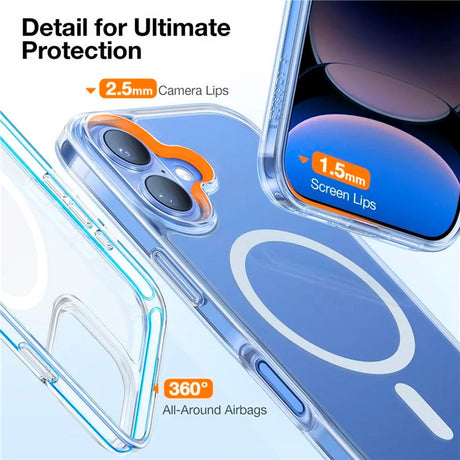 TORRAS iPhone 16 Fleksibelt Plastik Mobil Cover - MagSafe Kompatibel - Gennemsigtig