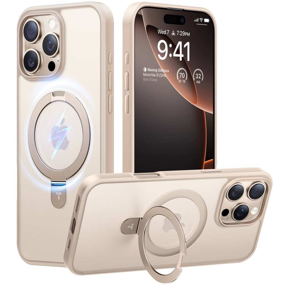 TORRAS Guardian Ostand iPhone 16 Pro Max Case – MagSafe-kompatibel med Kickstand - Guld