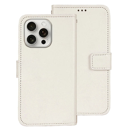 EIDERWOOD iPhone 16 Pro Max Kunstlæder Flip Case m. Indbygget Pung & Ståfunktion - Hvid