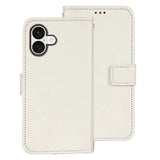 EIDERWOOD iPhone 16 Plus Kunstlæder Flip Case m. Indbygget Pung & Ståfunktion - Hvid