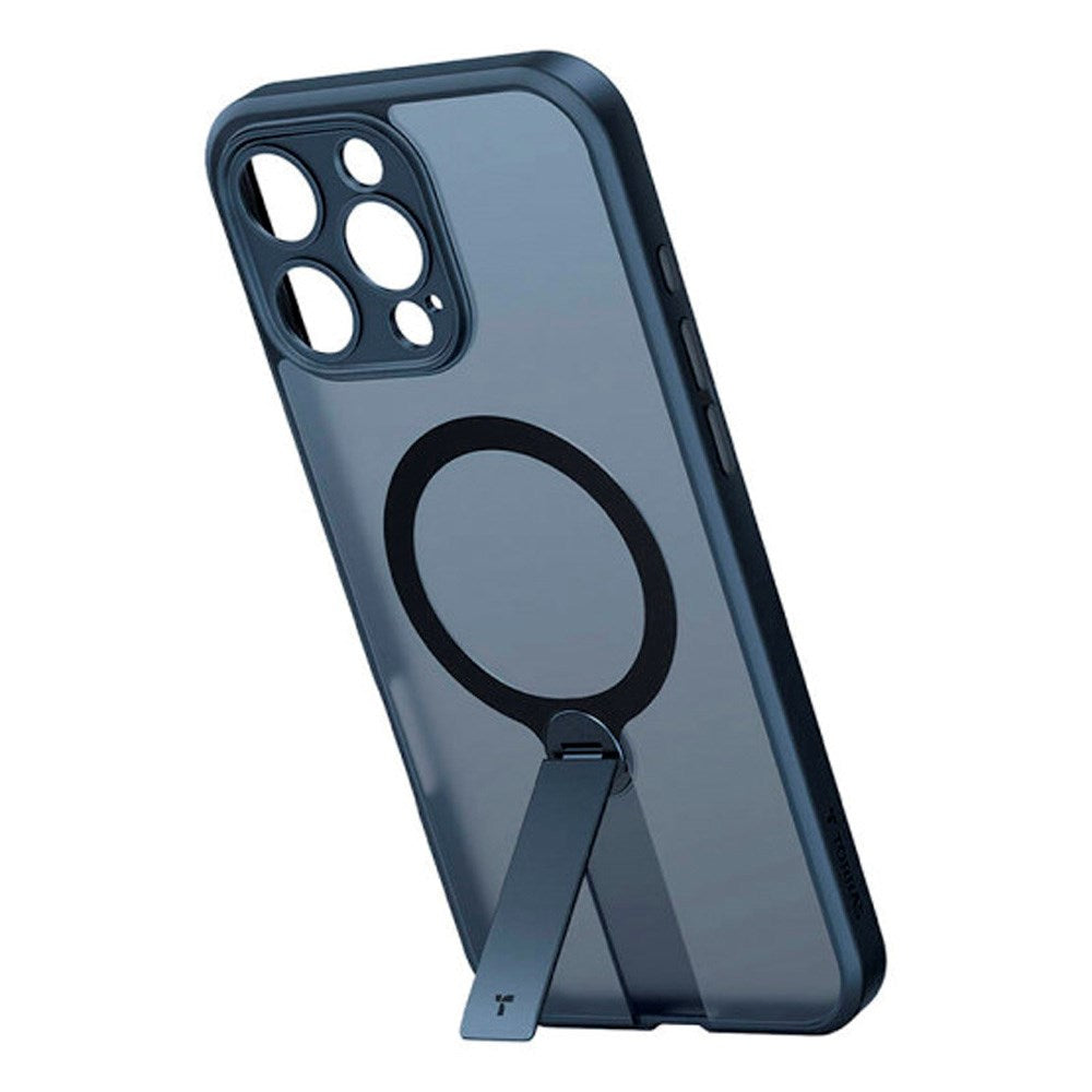 TORRAS - iPhone 16 Pro - Fleksibel Plastik Cover m. Roterende Kickstand - MagSafe Kompatibel - Sort