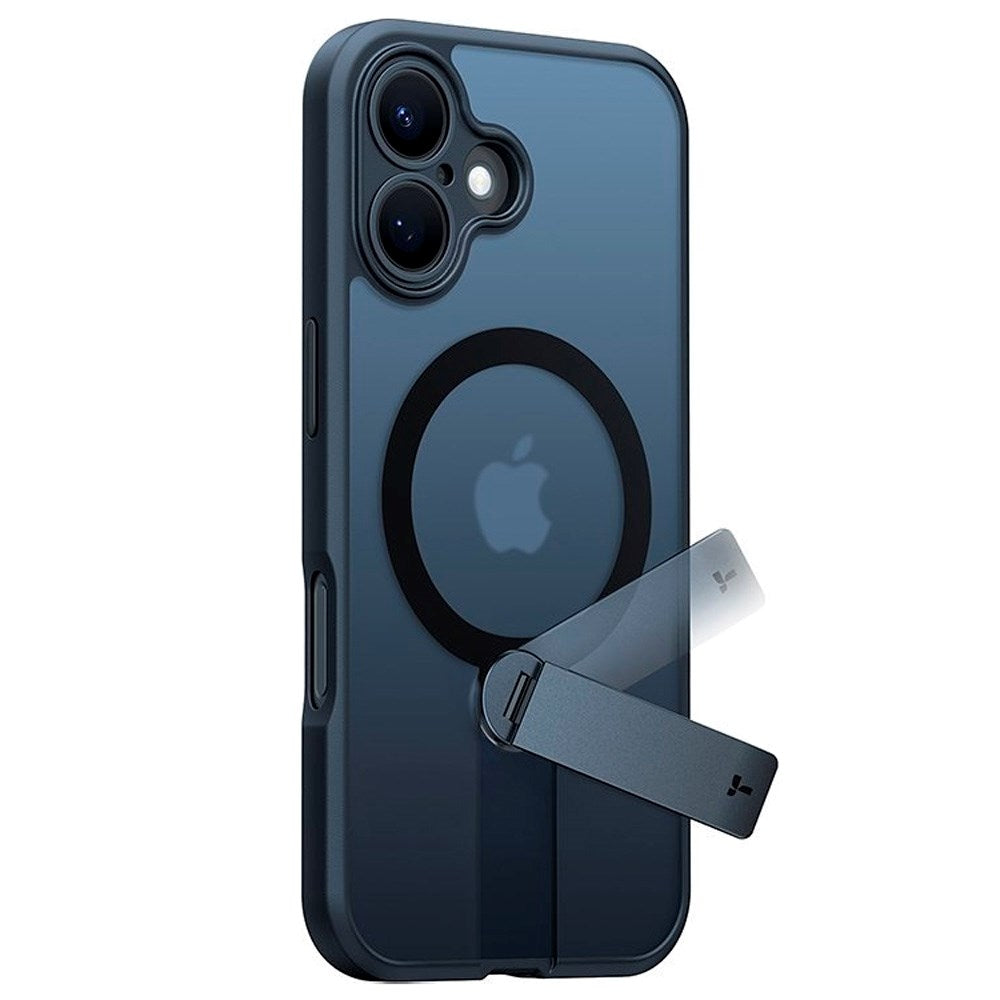TORRAS - iPhone 16 - Fleksibel Plastik Cover m. Roterende Kickstand - MagSafe Kompatibel - Sort