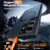 TORRAS - Samsung Galaxy S24 Ultra - Hybrid Cover m. Roterende Kickstand - MagSafe Kompatibel - Sort