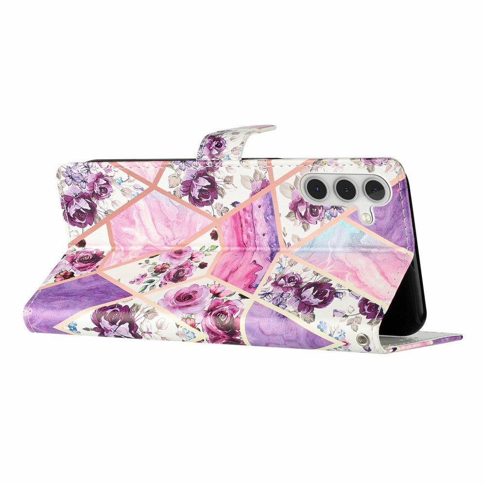 EIDERWOOD Samsung Galaxy S25+ (Plus) Flip Cover m. Pung & Rem - Lilla Marmor