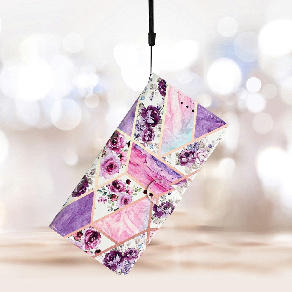 EIDERWOOD Samsung Galaxy S25+ (Plus) Flip Cover m. Pung & Rem - Lilla Marmor