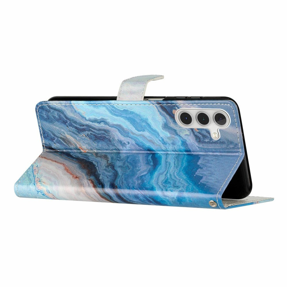 EIDERWOOD Samsung Galaxy S25+ (Plus) Flip Cover m. Pung & Rem - Blå Marmor