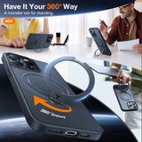 TORRAS - iPhone 15 Pro - Hybrid Plastik Cover m. Ståfunktion - MagSafe Kompatibel - Sort - (DEMO)