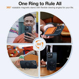 TORRAS - iPhone 15 Pro - Hybrid Plastik Cover m. Kickstand - MagSafe Kompatibel - Sort