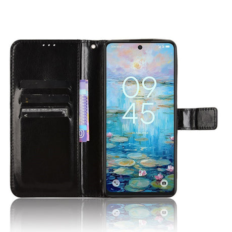 EIDERWOOD TCL 50 Pro Nxtpaper (5G) Blankt Læder Mobil Cover m. Pung & Strop - Sort