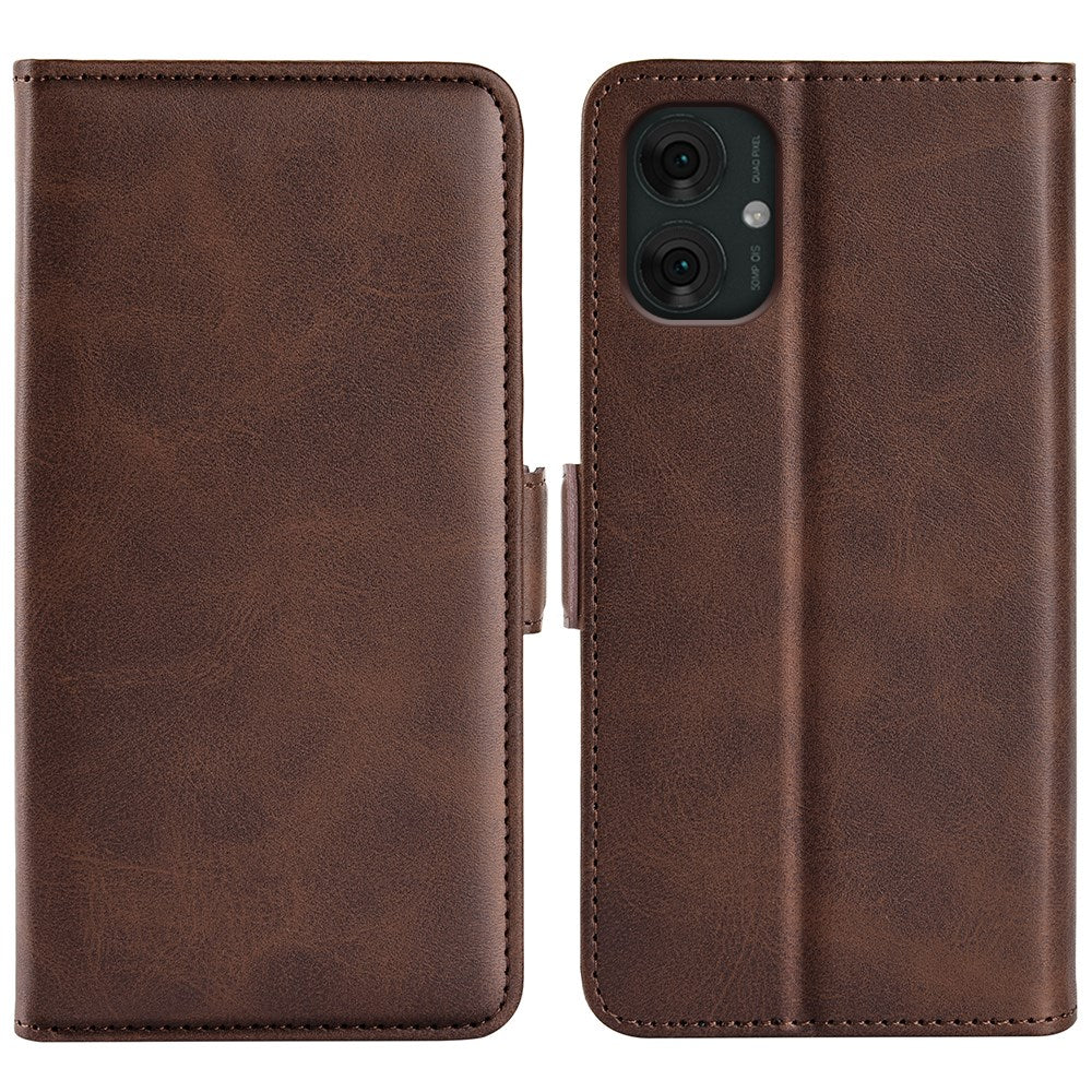 EIDERWOOD Motorola Moto G55 Wallet Flip Cover - i læder m. Pung - Mørkebrun