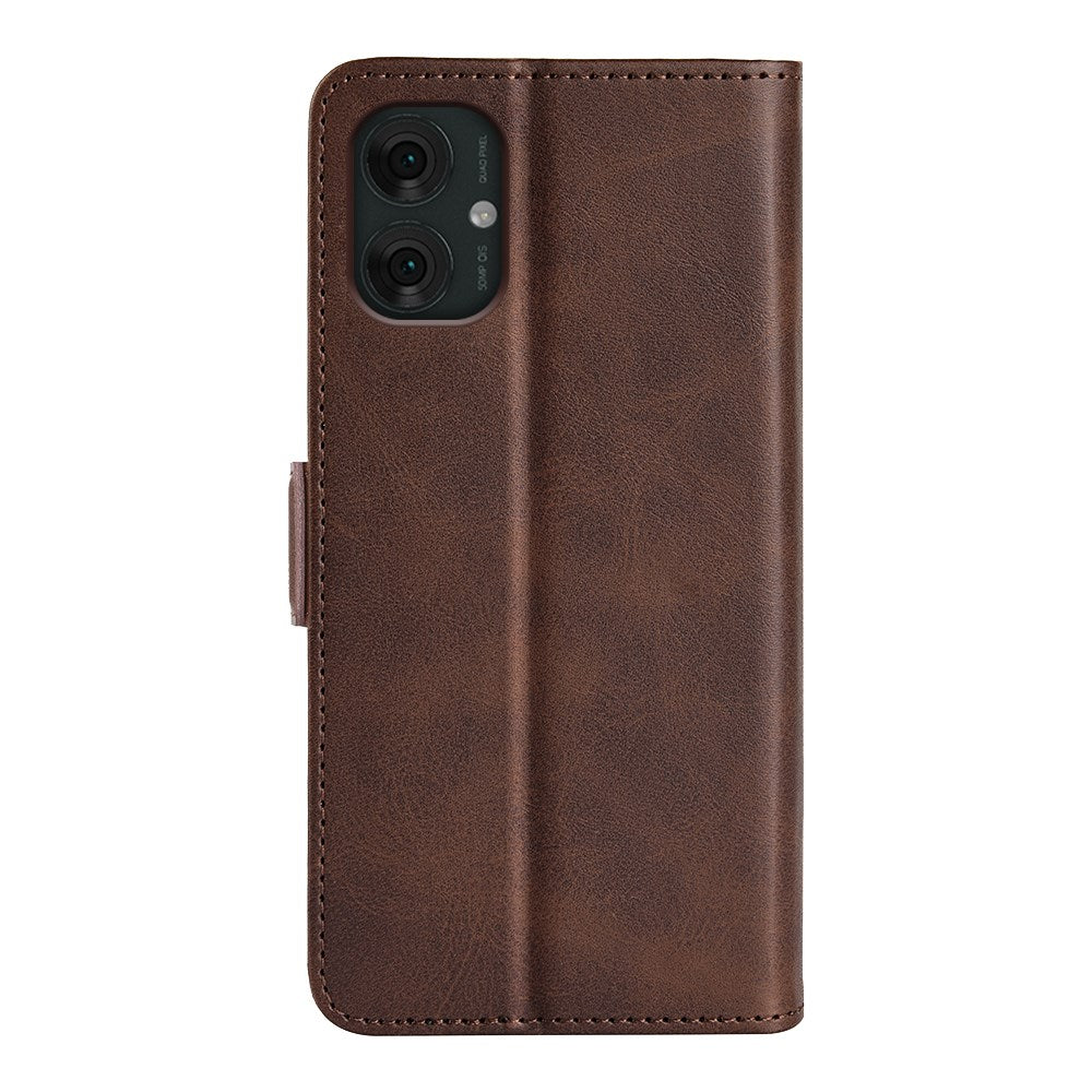 EIDERWOOD Motorola Moto G55 Wallet Flip Cover - i læder m. Pung - Mørkebrun