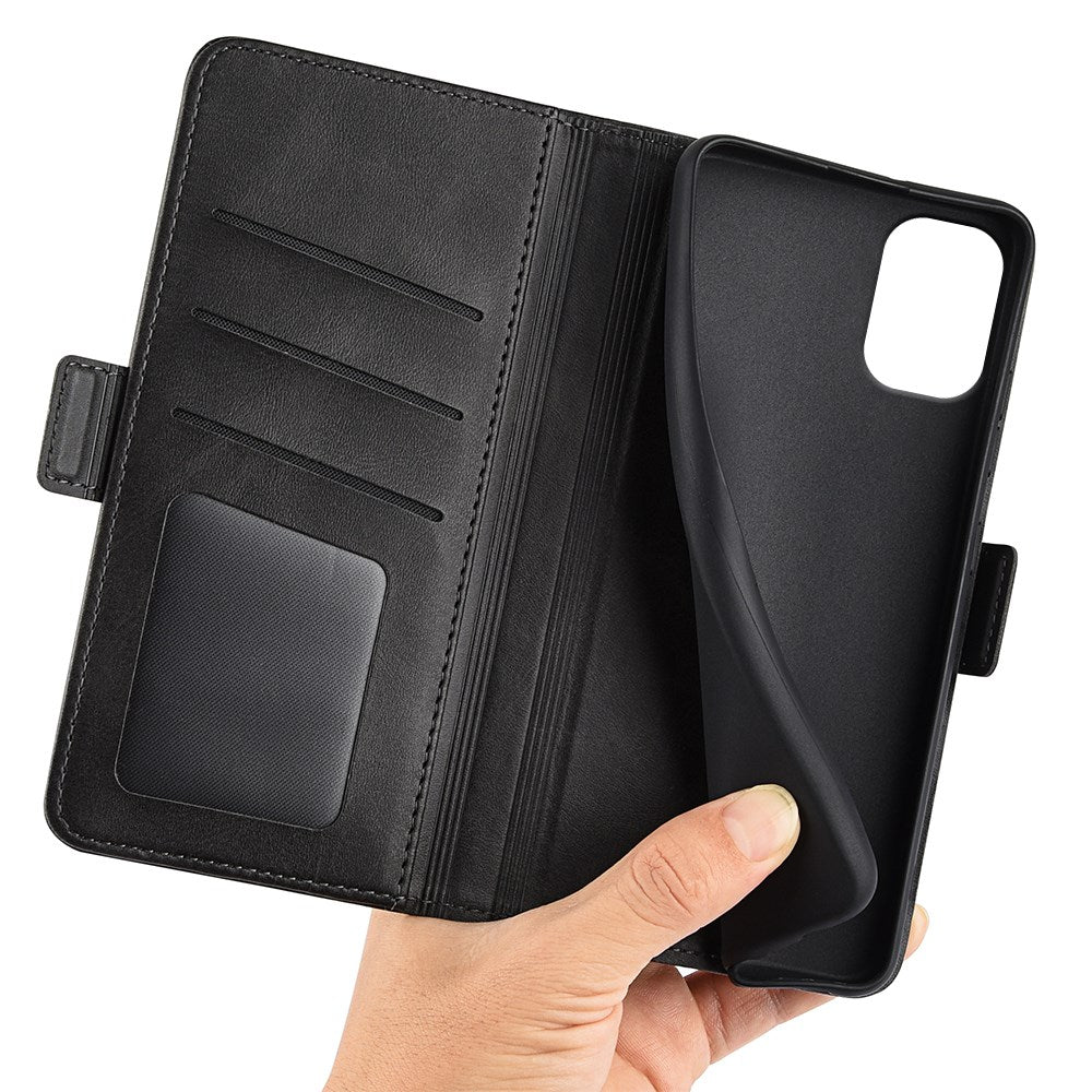 EIDERWOOD Motorola Moto G55 Wallet Flip Cover - i læder m. Pung - Sort