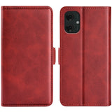 Motorola Moto G55 Wallet Flip Cover - i læder m. Pung - Rød