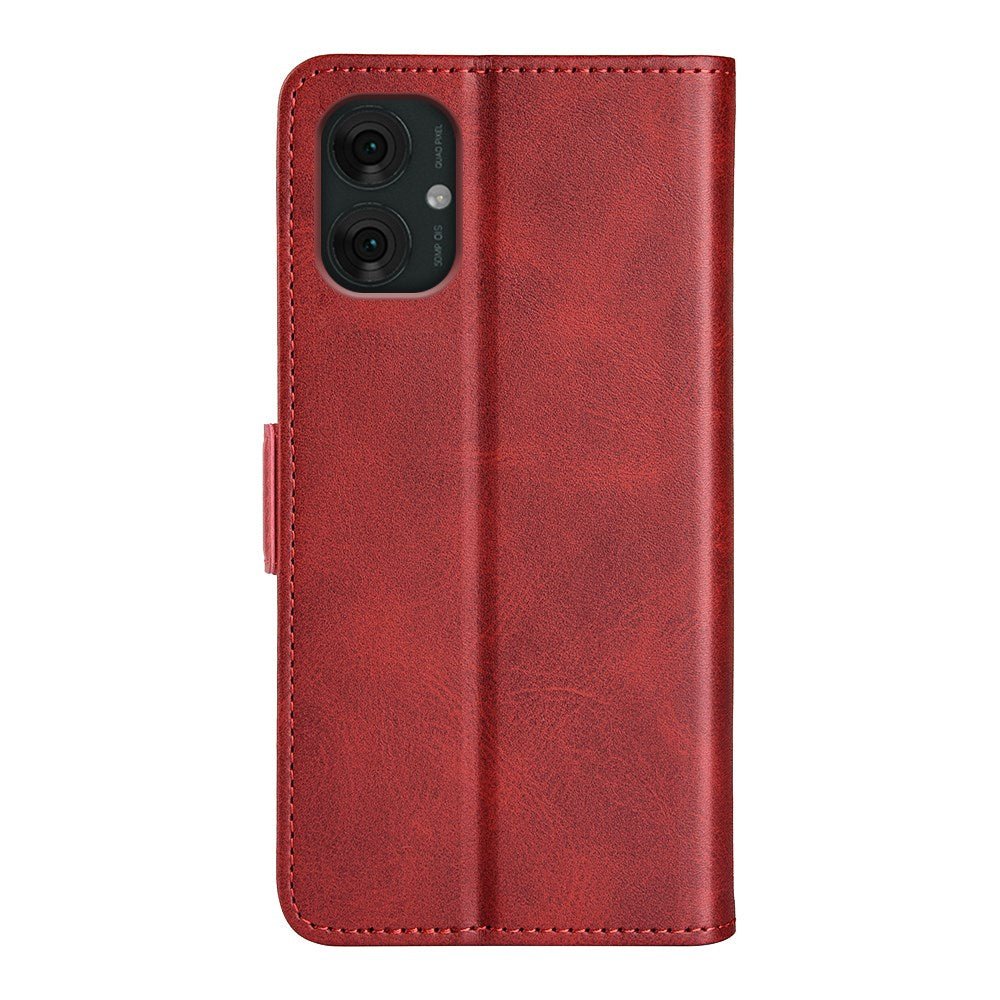 Motorola Moto G55 Wallet Flip Cover - i læder m. Pung - Rød