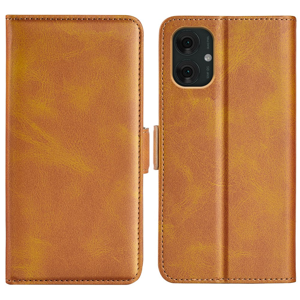 EIDERWOOD Motorola Moto G55 Wallet Flip Cover - i læder m. Pung - Brun