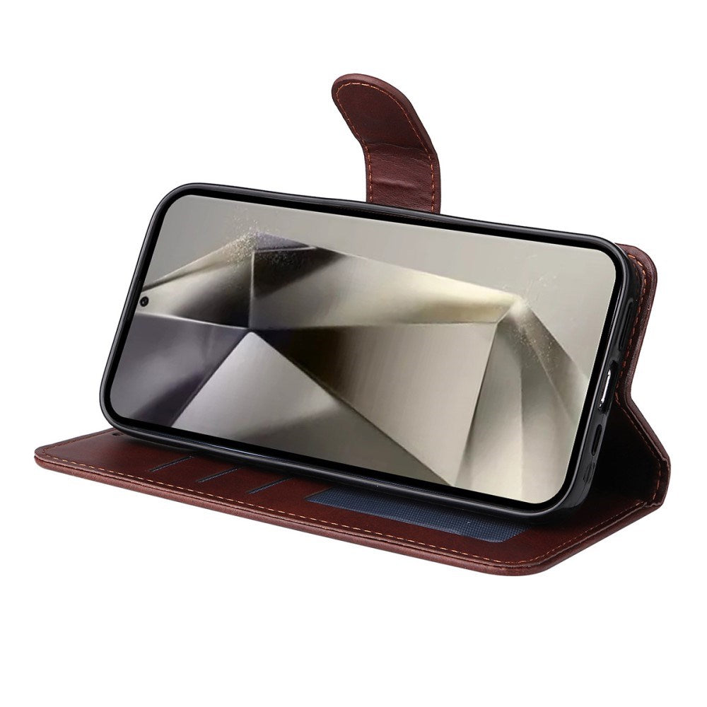EIDERWOOD - Samsung Galaxy S25 Ultra - 2-i-1 Kunstlæder Flip Case m. Skærmbeskyttelsesglas - Rød