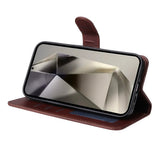 EIDERWOOD - Samsung Galaxy S25 Ultra - 2-i-1 Kunstlæder Flip Case m. Skærmbeskyttelsesglas - Rød