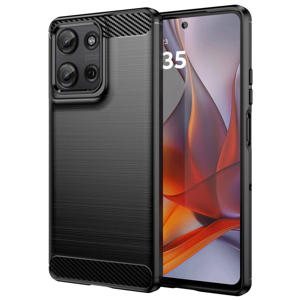 EIDERWOOD Motorola Moto G75 (5G) Brushed Carbon Bagside Cover - Sort