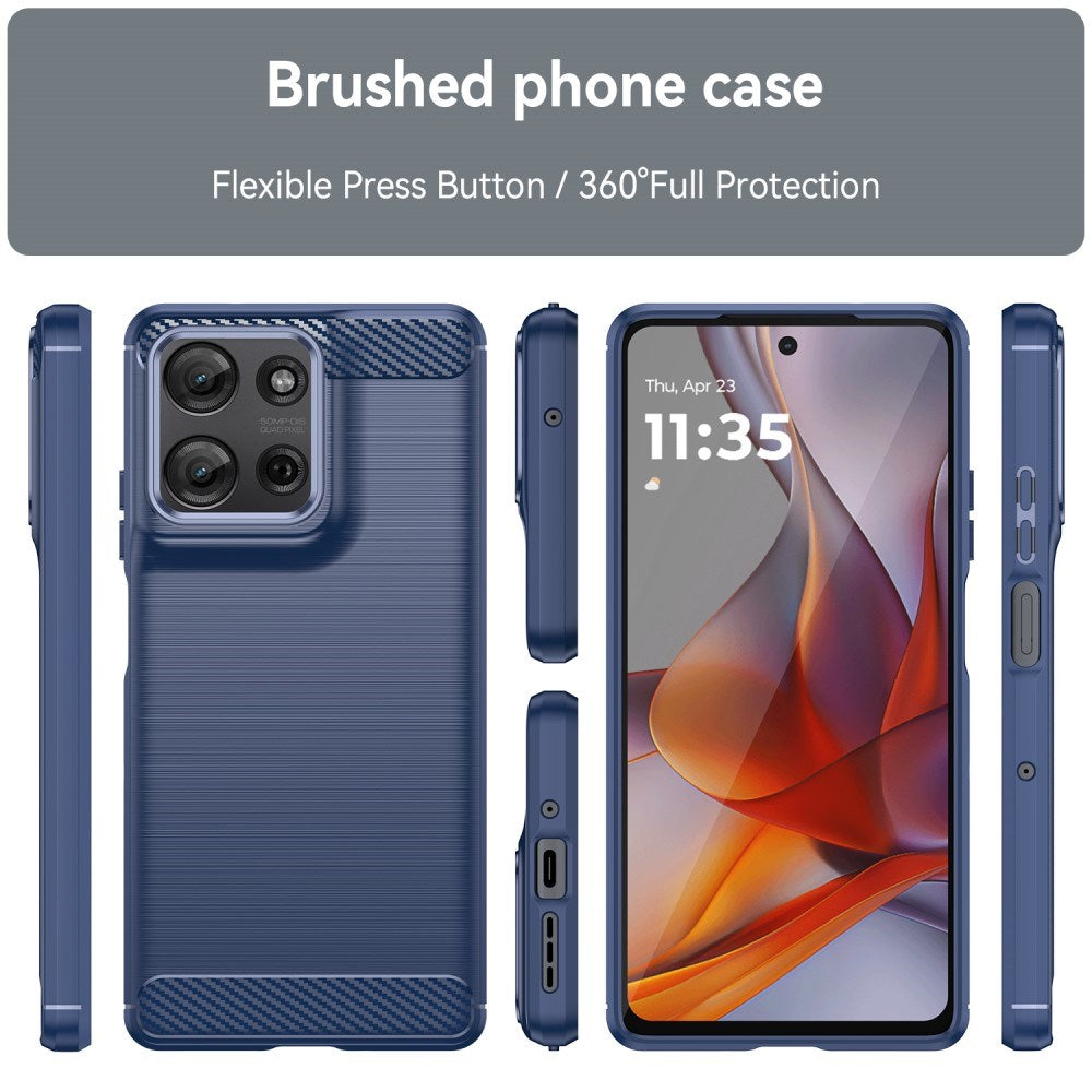 EIDERWOOD Motorola Moto G75 (5G) Brushed Carbon Bagside Cover - Blå