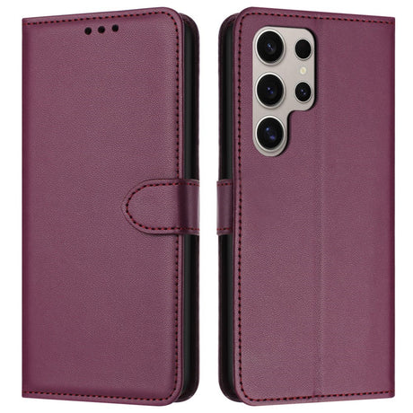 EIDERWOOD Samsung Galaxy S25 Ultra Vegansk Læder Flip Cover - Strop - Kortholder - Ståfunktion - Rød