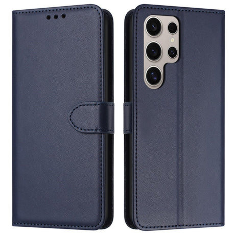 EIDERWOOD Samsung Galaxy S25 Ultra Vegansk Læder Flip Cover - Strop - Kortholder - Ståfunktion - Blå