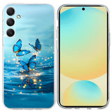 EIDERWOOD Samsung Galaxy S25 FE Fleksibel Plastik Mobil Cover m. Motiv - Vand / Blå Sommerfugle