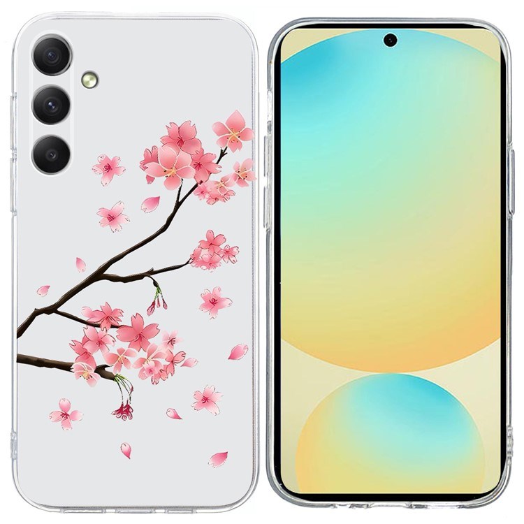 EIDERWOOD Samsung Galaxy S25 FE Fleksibel Plastik Mobil Cover m. Motiv - Gennemsigtig / Lyserøde Blomster