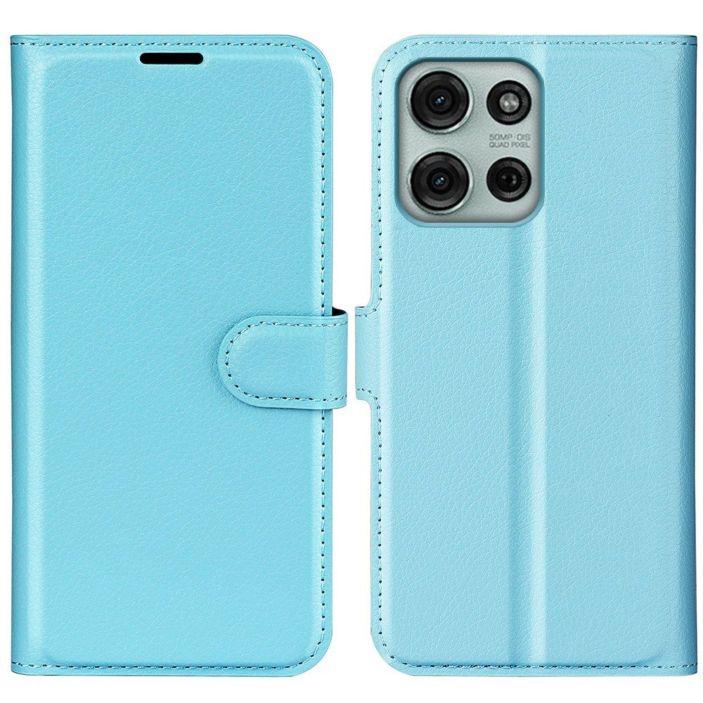 EIDERWOOD - Motorola Moto G75 (5G) - Kunstlæder Flip Cover m. Kortholder & Ståfunktion - Blå