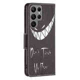 EIDERWOOD Samsung Galaxy S25 Ultra Kunstlæder Mobil Cover m. Pung & Ståfunktion - "Don't Touch My Phone"