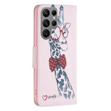 EIDERWOOD Samsung Galaxy S25 Ultra Kunstlæder Mobil Cover m. Pung & Ståfunktion - Giraf