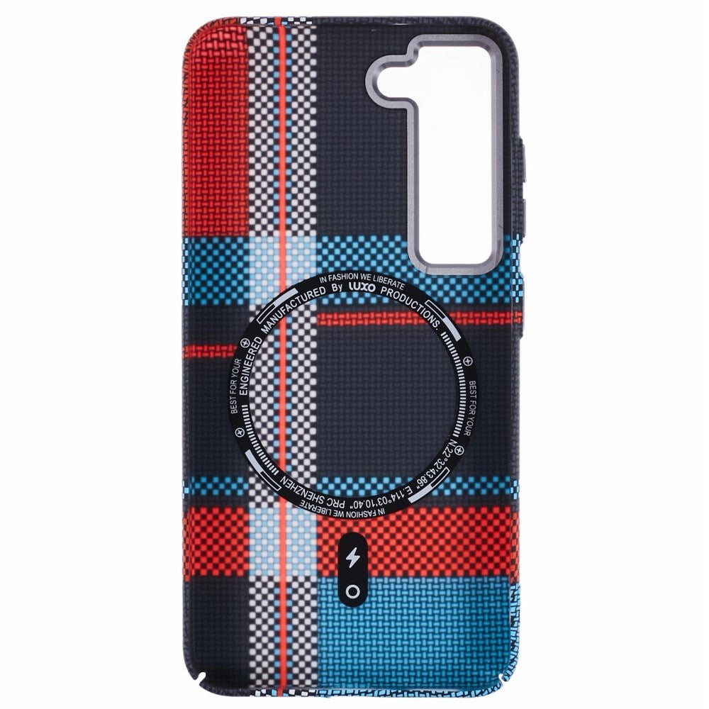 EIDERWOOD - Mønstret Carbon Cover - Samsung Galaxy S23 - MagSafe Kompatibel - Dark Checkered Pattern