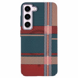 EIDERWOOD - Mønstret Carbon Cover - Samsung Galaxy S23 - MagSafe Kompatibel - Light Checkered Pattern