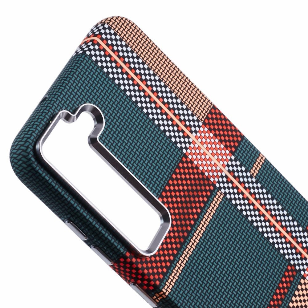 EIDERWOOD - Mønstret Carbon Cover - Samsung Galaxy S23 - MagSafe Kompatibel - Light Checkered Pattern