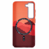 EIDERWOOD - Mønstret Carbon Cover - Samsung Galaxy S23 - MagSafe Kompatibel - Orange Peak