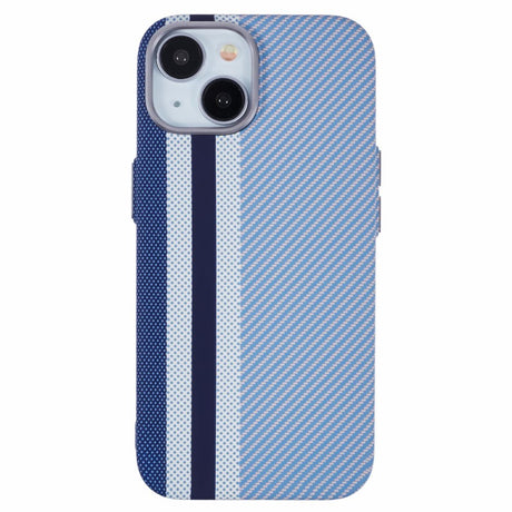 EIDERWOOD - Mønstret Carbon Cover - iPhone 15 - MagSafe Kompatibel - Blue Stripes