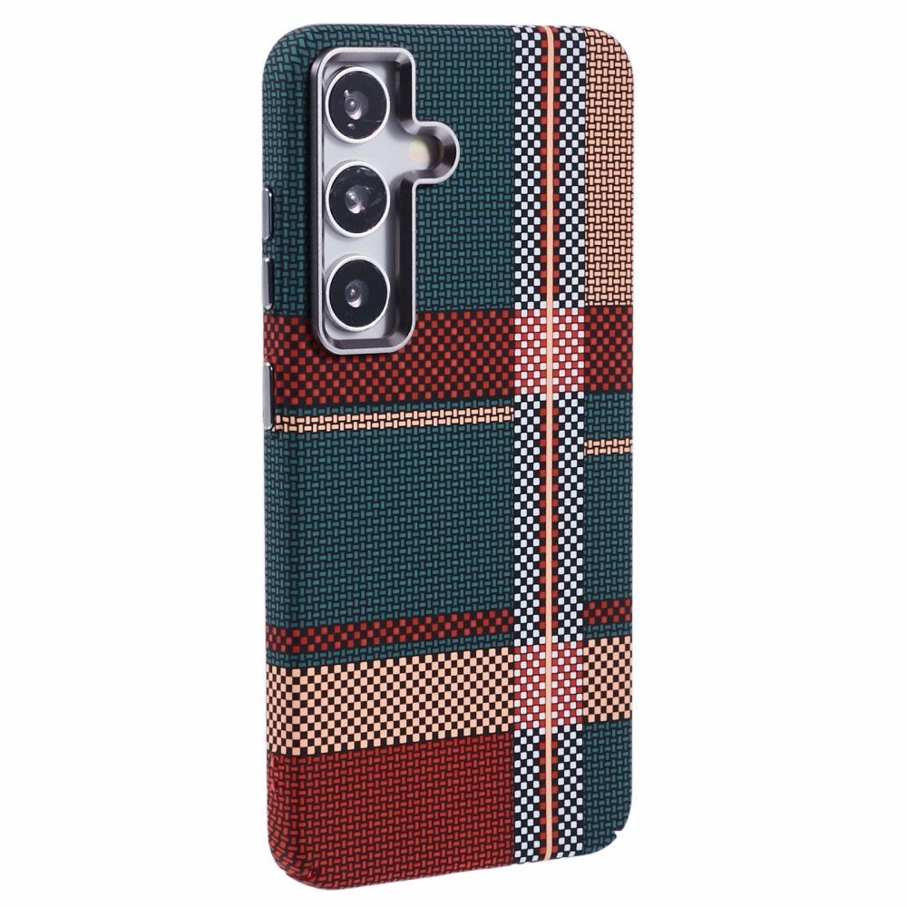 EIDERWOOD - Mønstret Carbon Cover - Samsung Galaxy S24 - MagSafe Kompatibel - Light Checkered Pattern