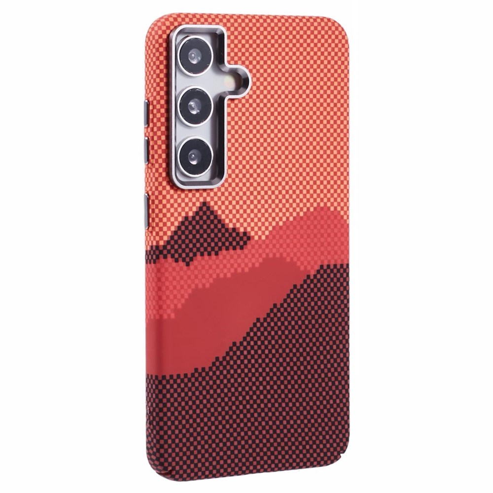 EIDERWOOD - Mønstret Carbon Cover - Samsung Galaxy S24 - MagSafe Kompatibel - Orange Peak