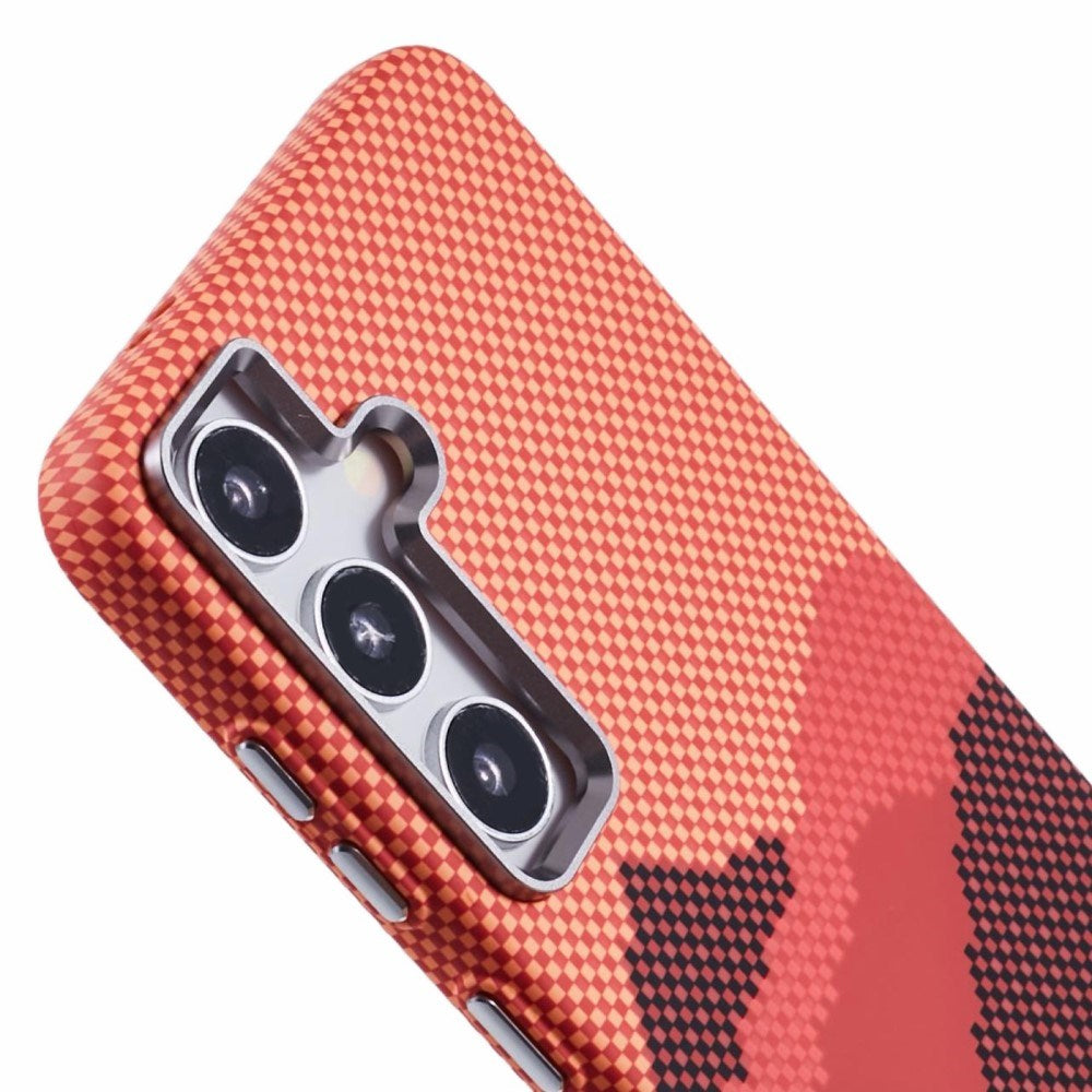 EIDERWOOD - Mønstret Carbon Cover - Samsung Galaxy S24 - MagSafe Kompatibel - Orange Peak