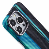 EIDERWOOD - Mønstret Carbon Cover - iPhone 15 Pro - MagSafe Kompatibel - Blue/Black