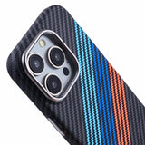 EIDERWOOD - Mønstret Carbon Cover - iPhone 15 Pro - MagSafe Kompatibel - Colorful Stripes