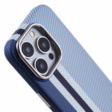 EIDERWOOD - Mønstret Carbon Cover - iPhone 14 Pro - MagSafe Kompatibel - Blue Stripes