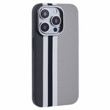 EIDERWOOD - Mønstret Carbon Cover - iPhone 14 Pro - MagSafe Kompatibel - Grey Stripes