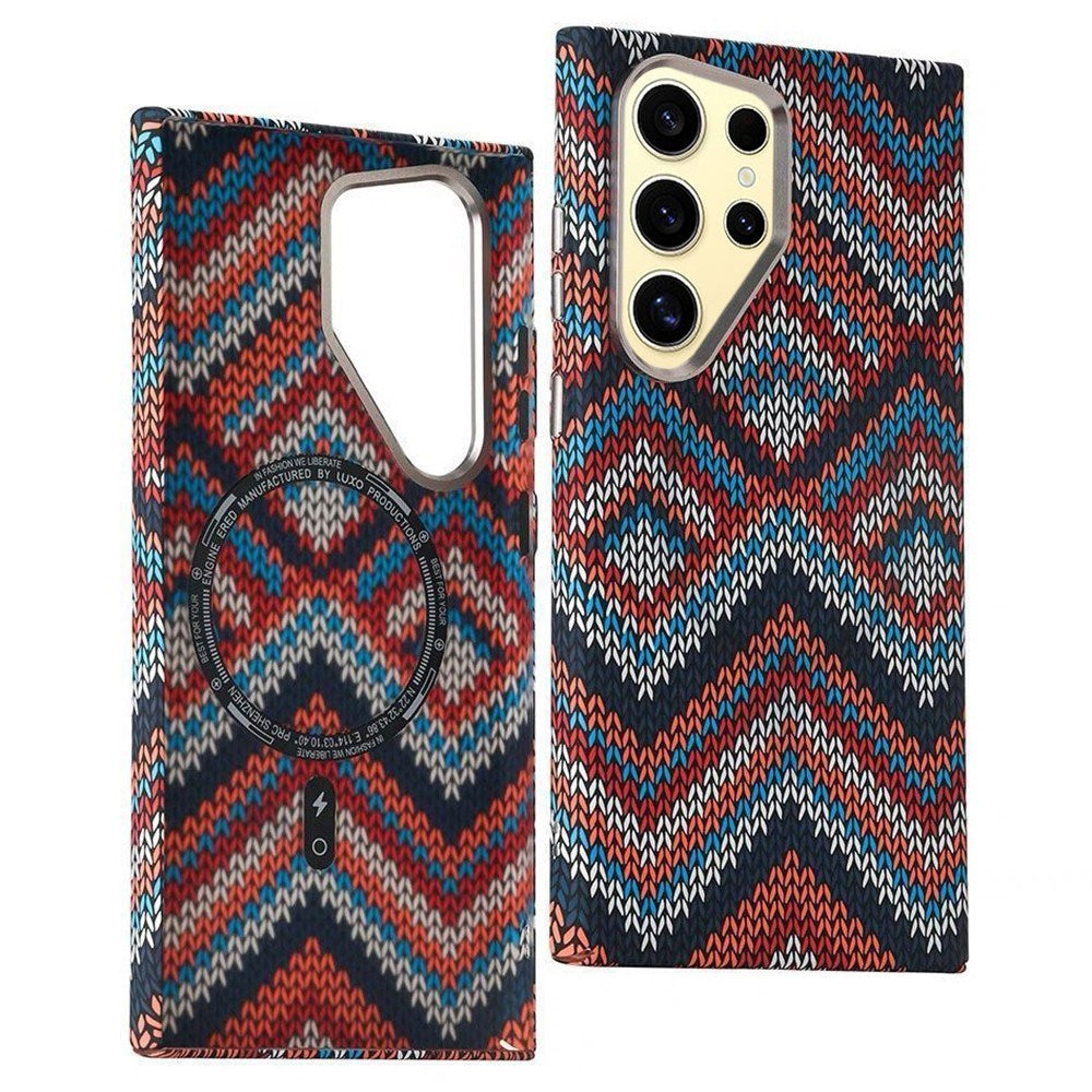 EIDERWOOD - Mønstret Carbon Cover - Samsung Galaxy S23 Ultra - MagSafe Kompatibel - Retro Pattern