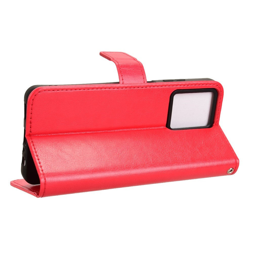 HMD Fusion / Fusion X1 - EIDERWOOD Kunstlæder Flip Cover m. Strop - Rød