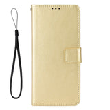 HMD Fusion / Fusion X1 - EIDERWOOD Kunstlæder Flip Cover m. Strop - Guld
