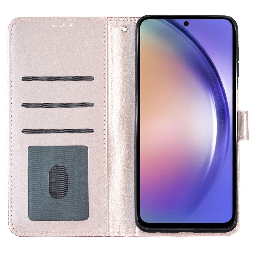 EIDERWOOD Samsung Galaxy A36 (5G) Læder Mobil Cover m. Pung & Strop - Glimmer - Rose Gold